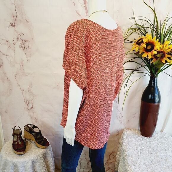 Joie super soft silk print coral and blue top - Picture 2 of 7